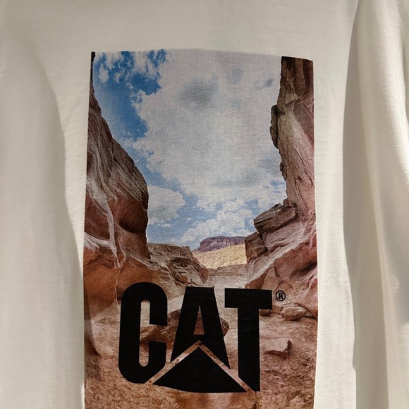 CAT White Graphic T-Shirt - Picture 2 of 3